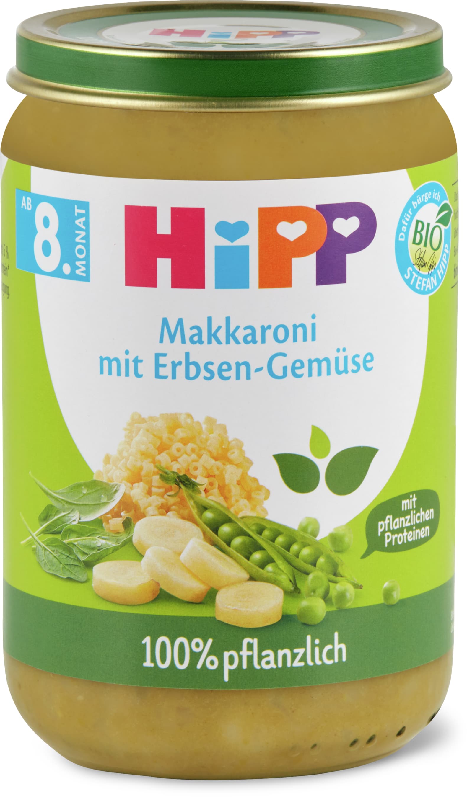 Hipp Macaroni aux petits pois & légumes Bio, Dès le 8e mois 220g